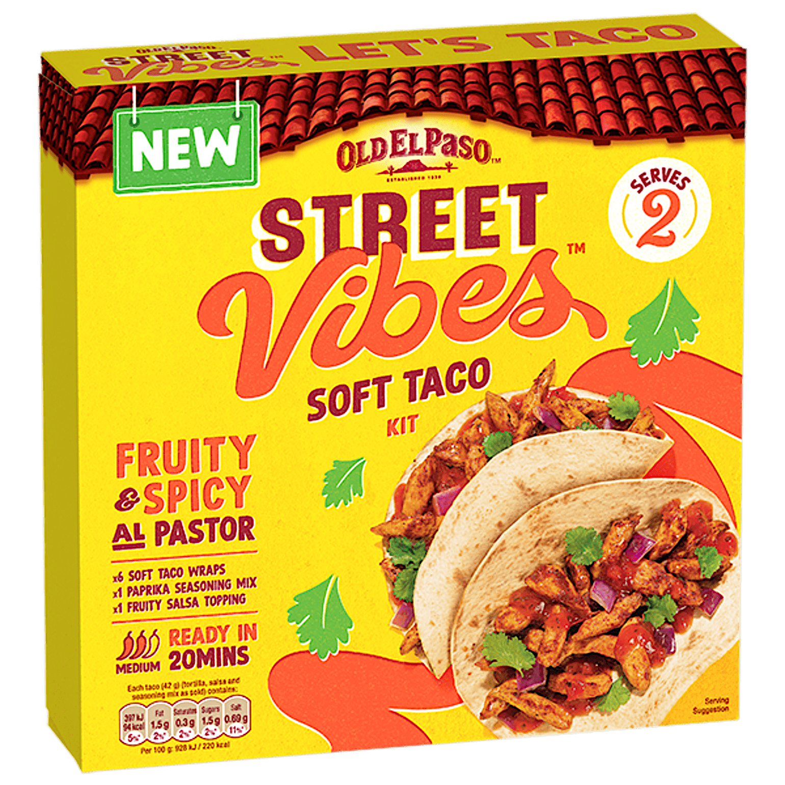 A pack of Old El Paso Street Vibes Barbacoa Soft Taco Kit 255g